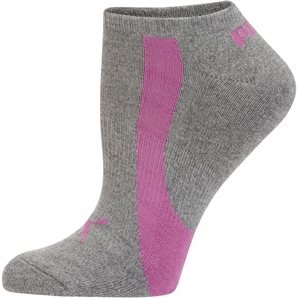 Women's No Show Socks [3 Pairs], med grey marl-baja blue-spring crocus, extralarge